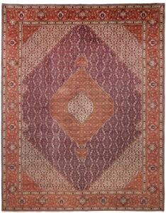 Tappeto Tabriz Stilizzato Rosso Ruggine Blu Scuro 305x390 Cm