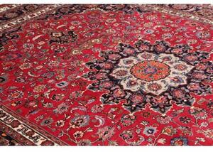 Tappeto Mashad Medaglione Floreale Rosso Blu Scuro 248x340 Cm