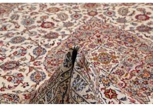 Tappeto Kashan Medaglione Floreale Avorio Rosso Carminio 302x418 Cm
