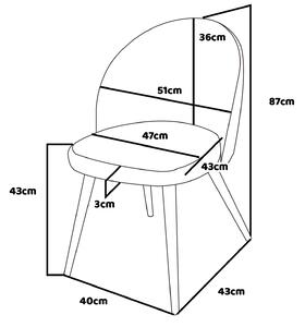 DUNDEE - Set di 2 sedie di design in velluto