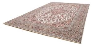 Tappeto Kashan Medaglione Floreale Avorio Rosso Carminio 302x418 Cm