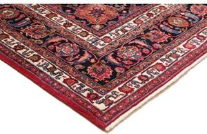 Tappeto Mashad Medaglione Floreale Rosso Blu Scuro 248x340 Cm