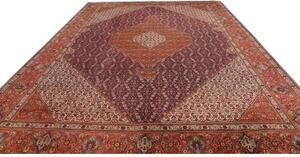 Tappeto Tabriz Stilizzato Rosso Ruggine Blu Scuro 305x390 Cm