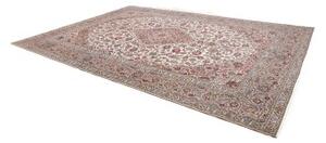 Tappeto Kashan Medaglione Floreale Avorio Rosso Carminio 302x418 Cm