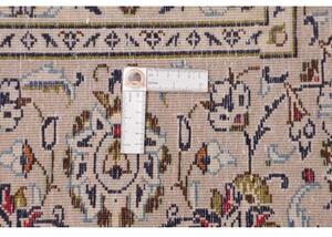 Tappeto Kashan Medaglione Floreale Avorio Blu Scuro 246x354 Cm