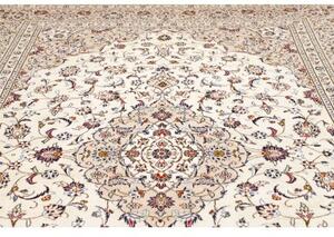 Tappeto Kashan Medaglione Floreale Avorio Blu Scuro 246x354 Cm