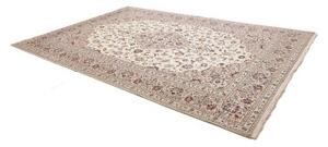 Tappeto Kashan Medaglione Floreale Avorio Blu Scuro 246x354 Cm