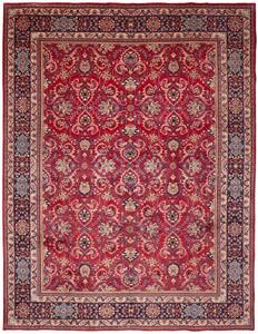 Tappeto Mashad Floreale Rosso Blu Scuro 298x393 Cm