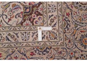 Tappeto Kashan Medaglione Floreale Avorio Rosso Carminio 302x418 Cm