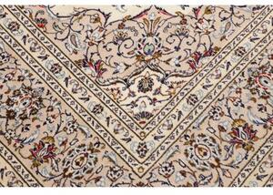 Tappeto Kashan Medaglione Floreale Avorio Blu Scuro 246x354 Cm
