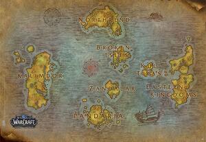 Posters, Stampe World Of Warcraft - Map, (91.5 x 61 cm)