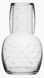 Caraffa e bicchiere in cristallo soffiato Stars