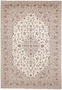Tappeto Kashan Medaglione Floreale Avorio Blu Scuro 246x354 Cm