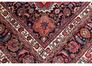 Tappeto Mashad Medaglione Floreale Rosso Blu Scuro 248x340 Cm