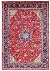 Tappeto Sarough Medaglione Floreale Rosso Blu 212x314 Cm