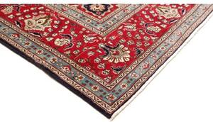 Tappeto Tabriz Medaglione Floreale Rosso Blu Scuro 304x394 Cm