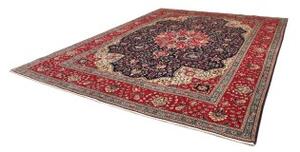 Tappeto Tabriz Medaglione Floreale Rosso Blu Scuro 304x394 Cm