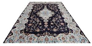 Tappeto Kashmar Medaglione Floreale Blu Scuro Celeste 216x322 Cm