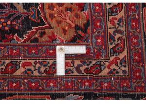 Tappeto Mashad Medaglione Floreale Rosso Blu Scuro 303x400 Cm