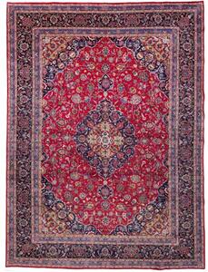 Tappeto Kashmar Medaglione Floreale Rosso Blu Scuro 295x397 Cm