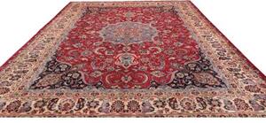 Tappeto Mashad Medaglione Floreale Rosso Blu 300x394 Cm