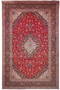 Tappeto Ardakan Medaglione Floreale Rosso Blu Scuro 295x453 Cm