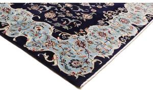 Tappeto Kashmar Medaglione Floreale Blu Scuro Celeste 216x322 Cm