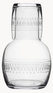 Caraffa e bicchiere in cristallo soffiato Ovals