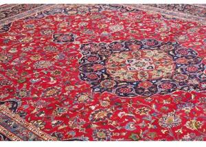 Tappeto Kashmar Medaglione Floreale Rosso Blu Scuro 295x397 Cm