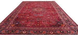 Tappeto Mashad Medaglione Floreale Rosso Blu Scuro 303x400 Cm