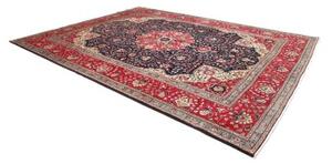 Tappeto Tabriz Medaglione Floreale Rosso Blu Scuro 304x394 Cm