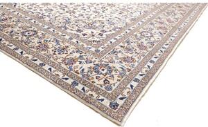 Tappeto Kashan Medaglione Floreale Avorio Blu 295x400 Cm