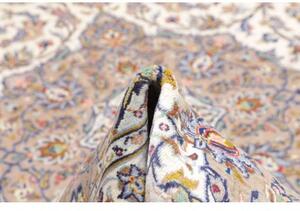 Tappeto Kashan Medaglione Floreale Avorio Grigio Tortora 300x405 Cm