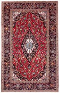 Tappeto Ardakan Medaglione Floreale Rosso Blu Scuro 198x320 Cm
