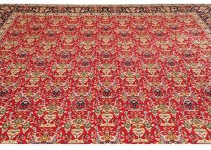 Tappeto Tabriz Floreale Rosso Blu Scuro 303x385 Cm