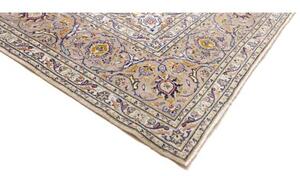 Tappeto Kashan Medaglione Floreale Avorio Grigio Tortora 300x405 Cm