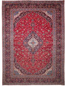 Tappeto Ardakan Medaglione Floreale Rosso Blu Scuro 299x410 Cm