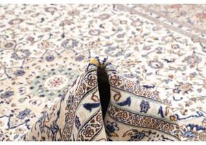 Tappeto Kashan Medaglione Floreale Avorio Blu 295x400 Cm