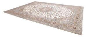 Tappeto Kashan Medaglione Floreale Avorio Grigio Tortora 300x405 Cm