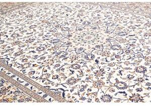 Tappeto Kashan Medaglione Floreale Avorio Blu 295x400 Cm