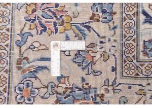 Tappeto Kashan Medaglione Floreale Avorio Blu 295x400 Cm