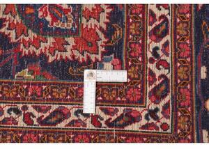 Tappeto Mashad Medaglione Floreale Rosso Blu Scuro 290x375 Cm