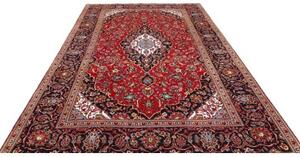 Tappeto Ardakan Medaglione Floreale Rosso Blu Scuro 198x320 Cm
