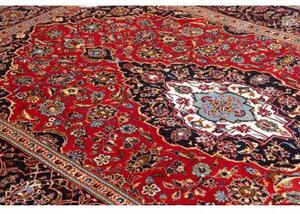 Tappeto Ardakan Medaglione Floreale Rosso Blu Scuro 198x320 Cm