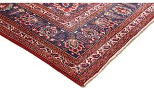 Tappeto Mashad Medaglione Floreale Rosso Blu Scuro 290x375 Cm