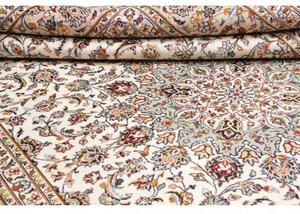 Tappeto Kashan Medaglione Floreale Avorio Grigio 242x360 Cm