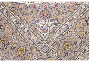 Tappeto Kashan Medaglione Floreale Avorio Grigio Tortora 300x405 Cm