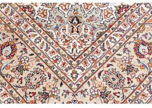 Tappeto Kashan Medaglione Floreale Avorio Grigio 242x360 Cm