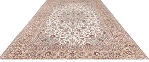 Tappeto Kashan Medaglione Floreale Avorio Grigio 242x360 Cm
