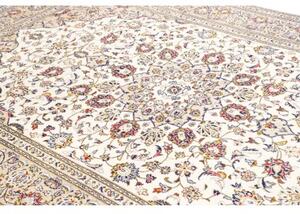 Tappeto Kashan Medaglione Floreale Avorio Beige 200x300 Cm